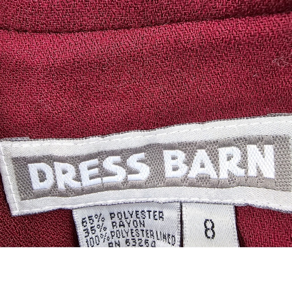 Dress Barn Blazer Jacket Women's 8 Maroon Stretch Long Sleeve Double Breasted - Picture 7 of 12